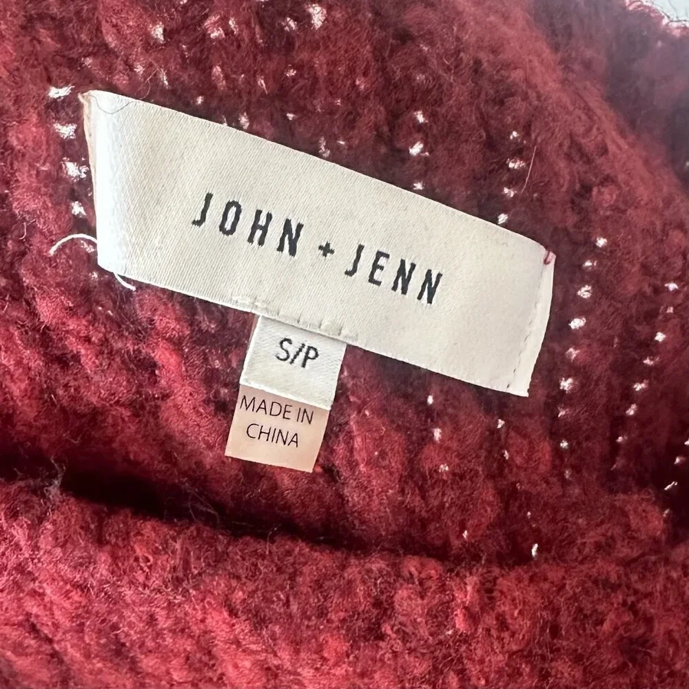 John + Jenn Burgundy Knit Sweater - Size: Small
